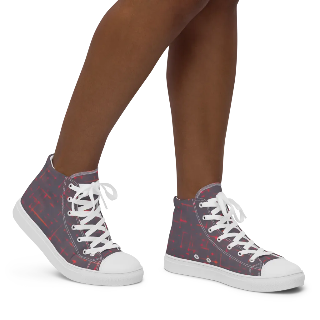 Ember Cipher on Women's High Top Canvas Shoes — Right