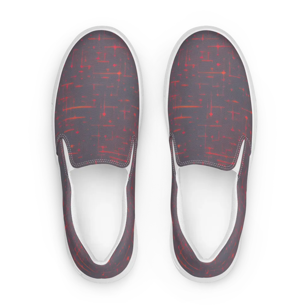 Ember Cipher on Men's Slip-On Canvas Shoes — Front