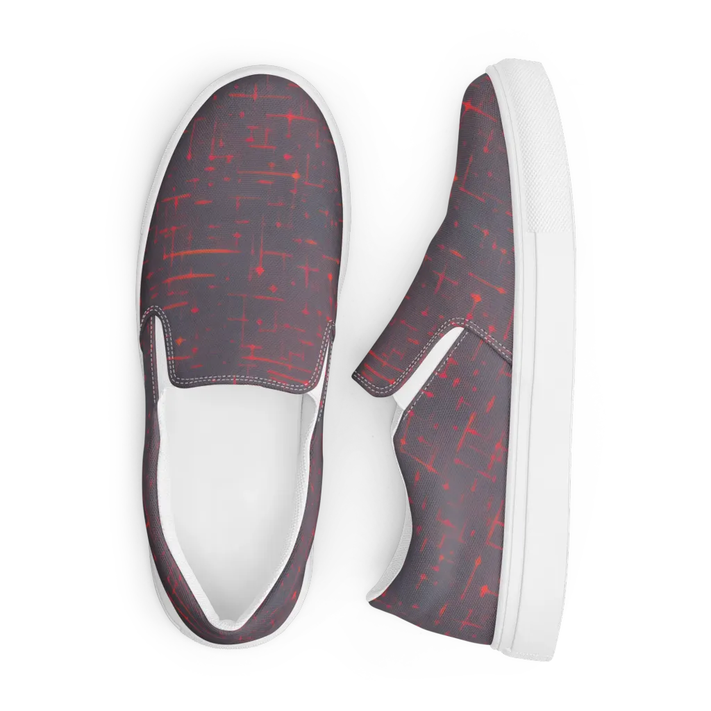 Ember Cipher on Men's Slip-On Canvas Shoes — Front