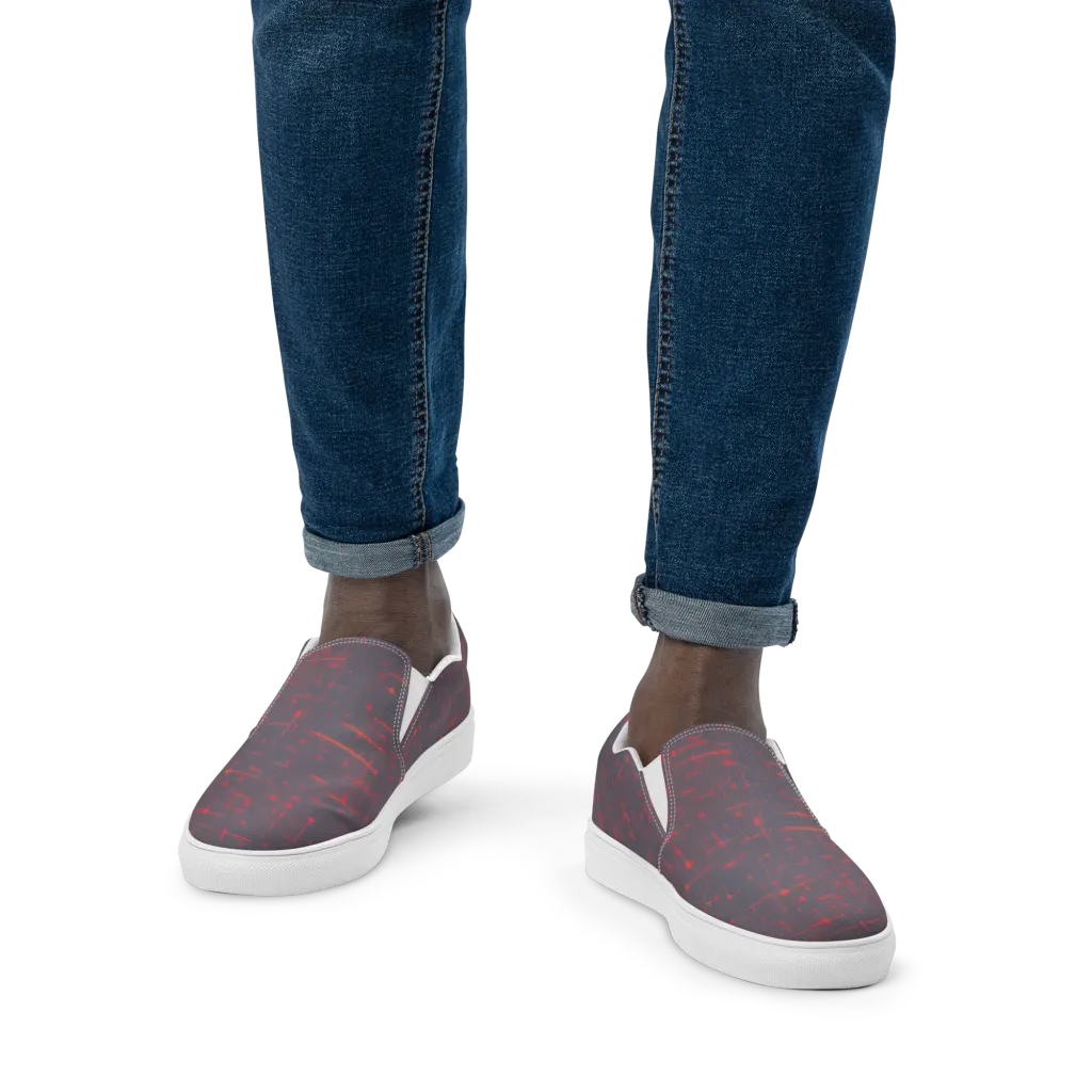 Ember Cipher on Men's Slip-On Canvas Shoes — Front