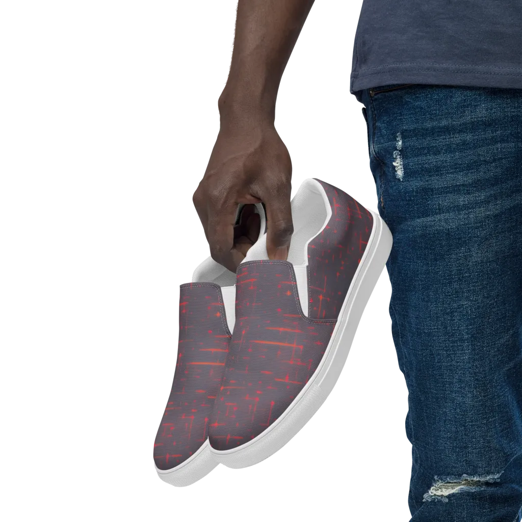 Ember Cipher on Men's Slip-On Canvas Shoes — Left Front