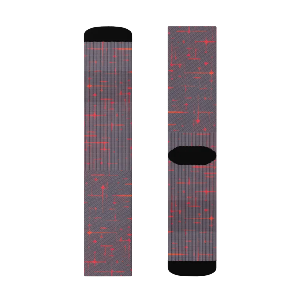 Ember Cipher on Socks — Left Sock