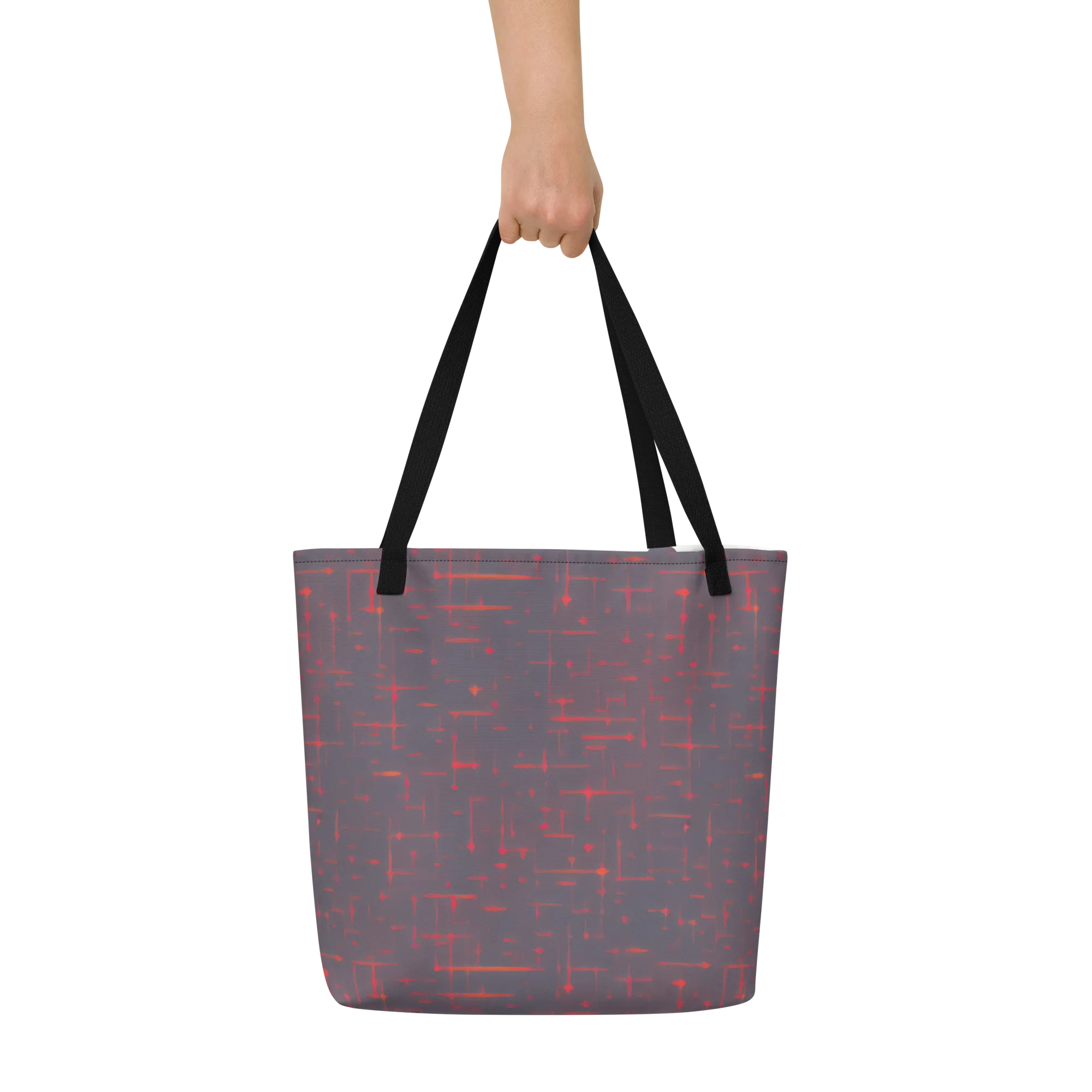 Ember Cipher on Large Tote Bag W/ Pocket — Front
