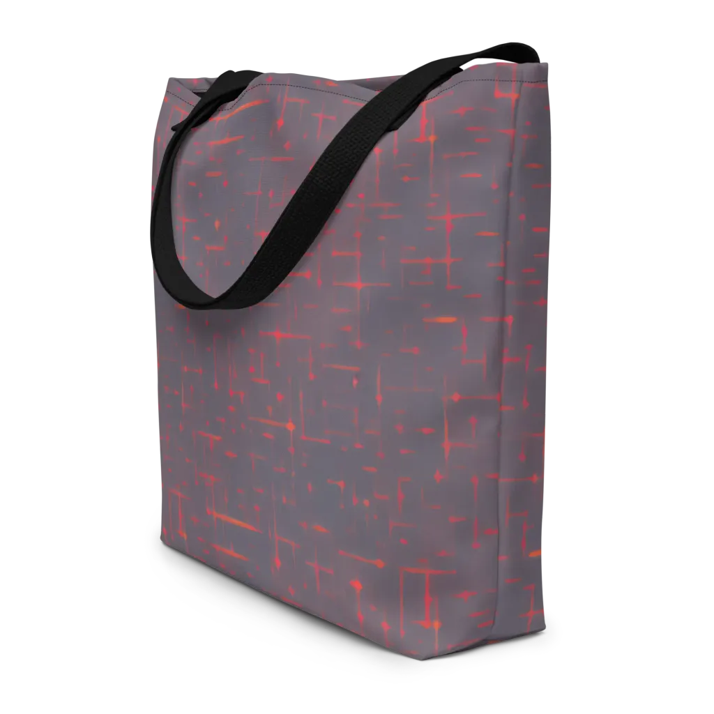 Ember Cipher on Large Tote Bag W/ Pocket — Front