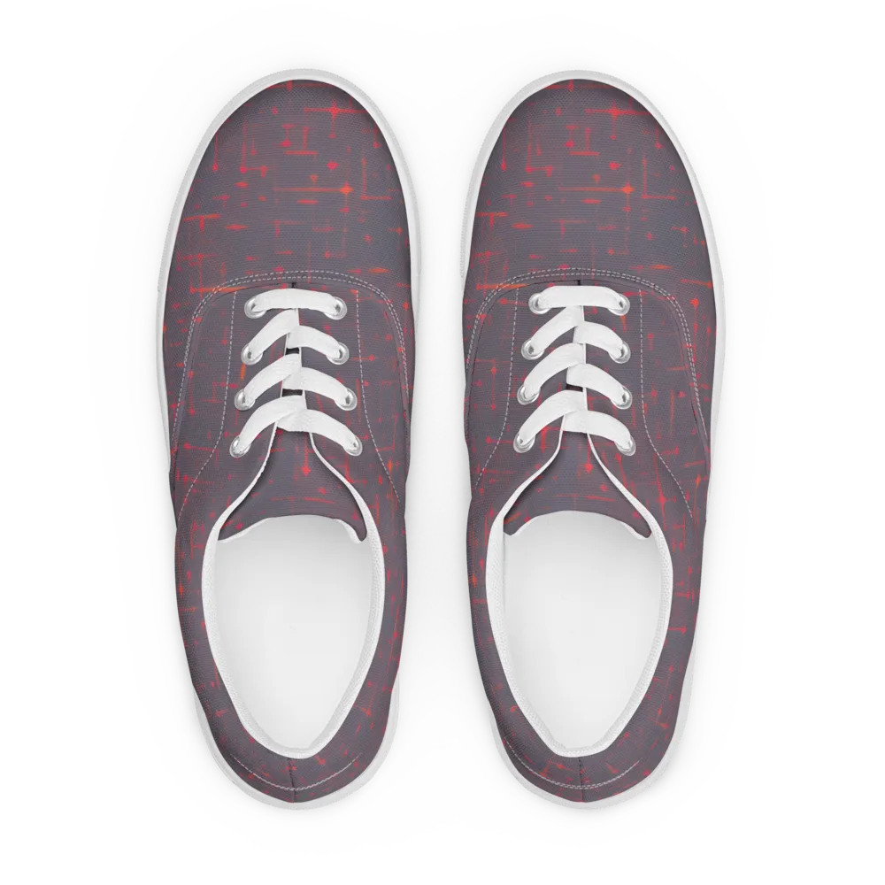 Ember Cipher on Men's Lace-Up Canvas Shoes — Front
