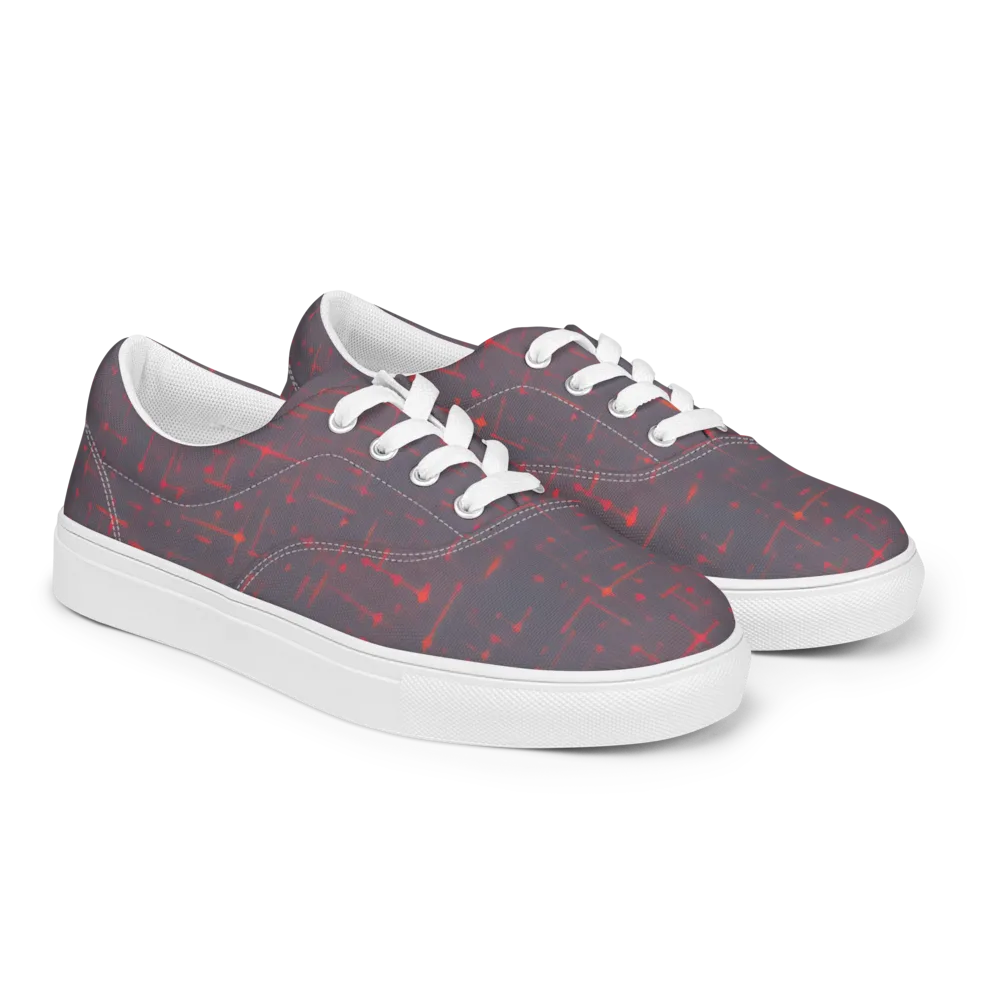 Ember Cipher on Men's Lace-Up Canvas Shoes — Right Front