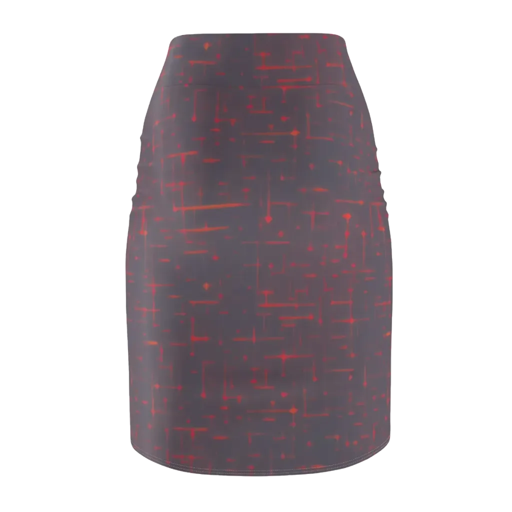 Ember Cipher on Pencil Skirt — Back
