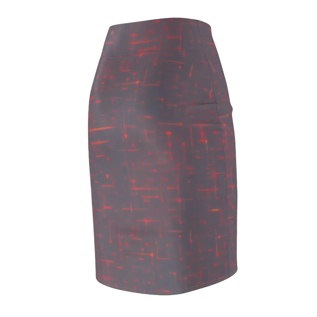 Ember Cipher on Pencil Skirt — Back Side