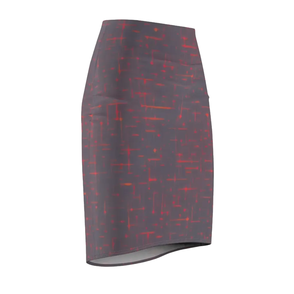 Ember Cipher on Pencil Skirt — Front Side