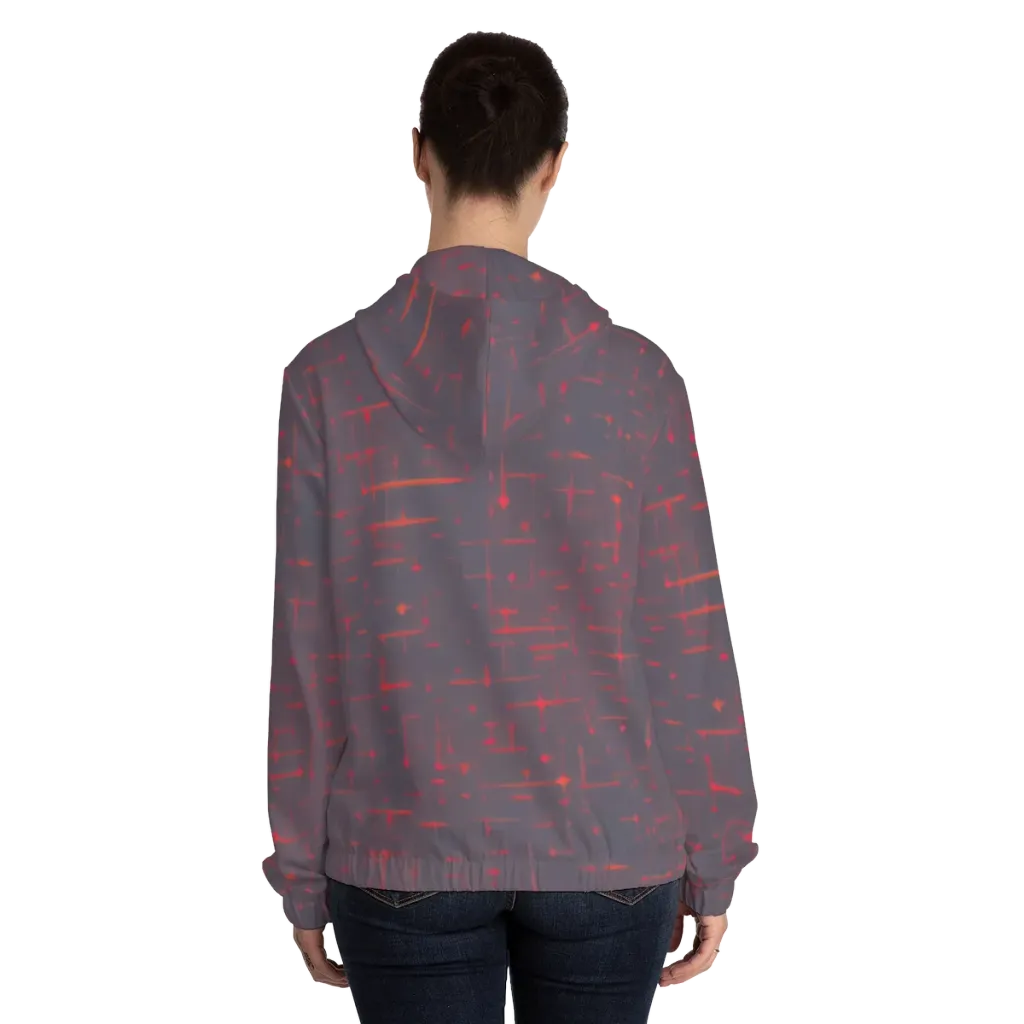 Ember Cipher on Women's Full-Zip Hoodie — Back On Person