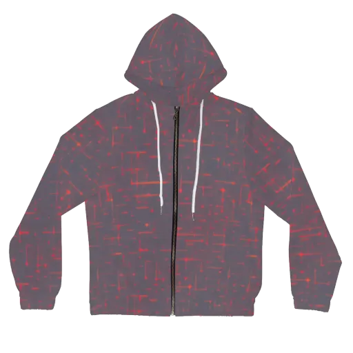 Ember Cipher on a Women's Full-Zip Hoodie
