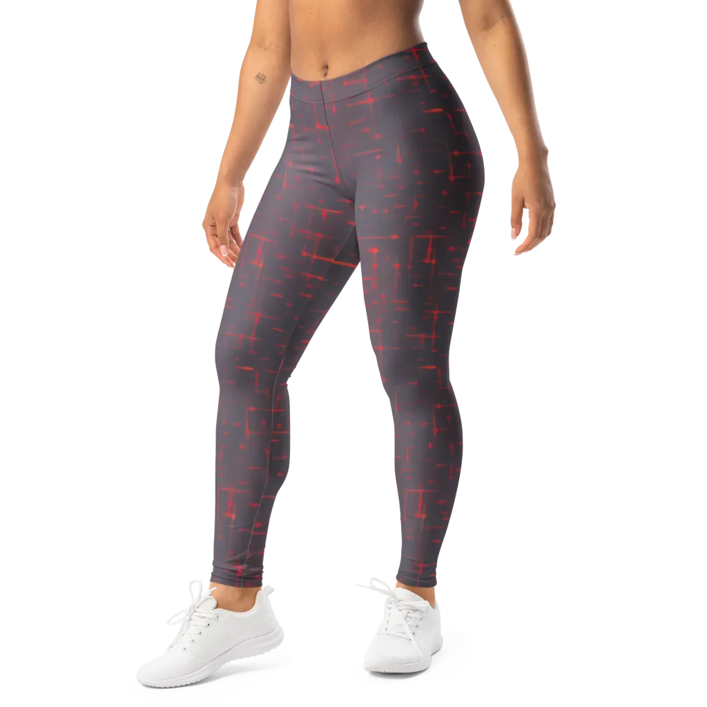 Ember Cipher on Leggings — Left Front
