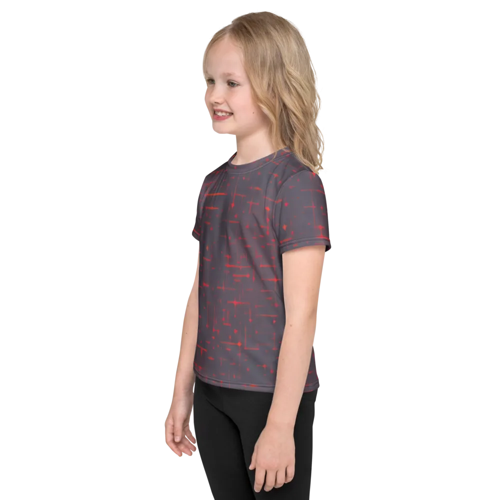 Ember Cipher on Kids Crew Neck T-Shirt — Left