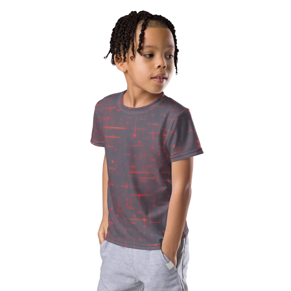 Ember Cipher on Kids Crew Neck T-Shirt — Left Front