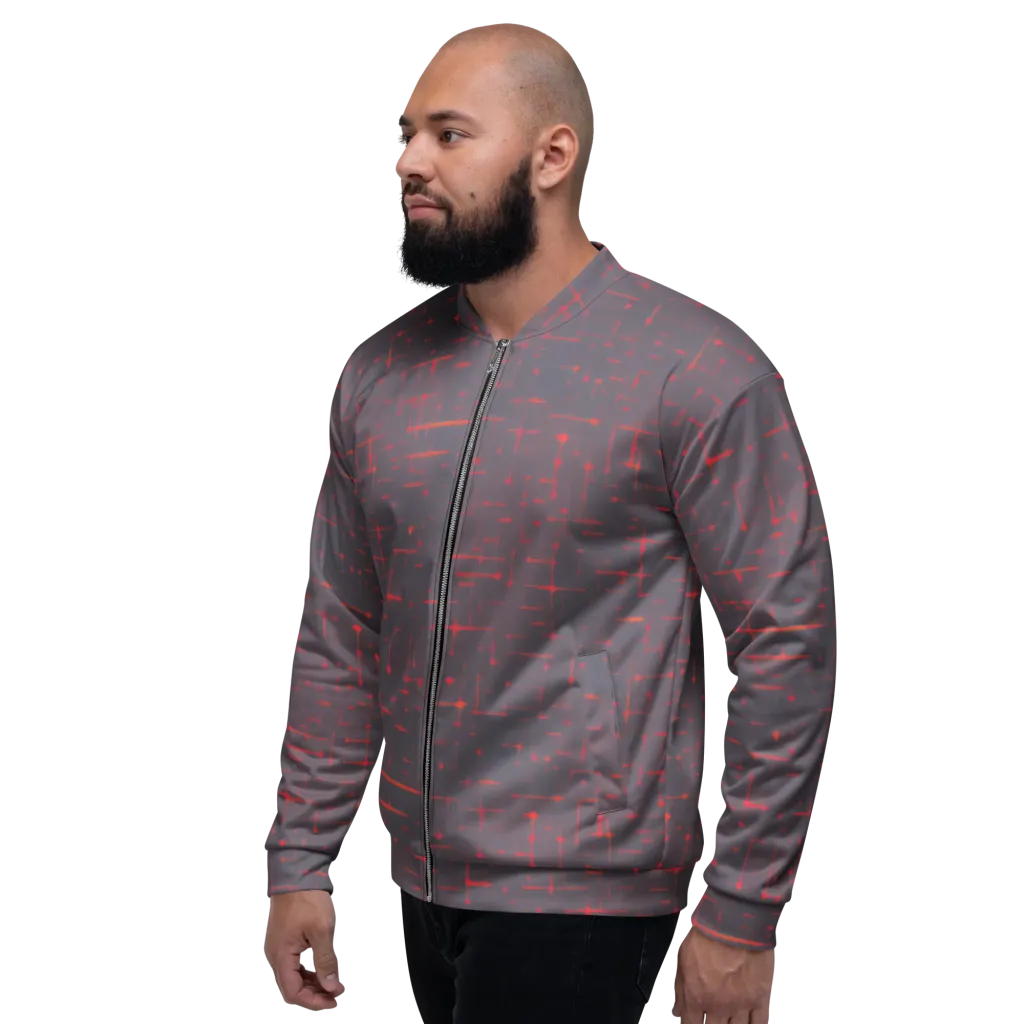 Ember Cipher on Bomber Jacket — Left