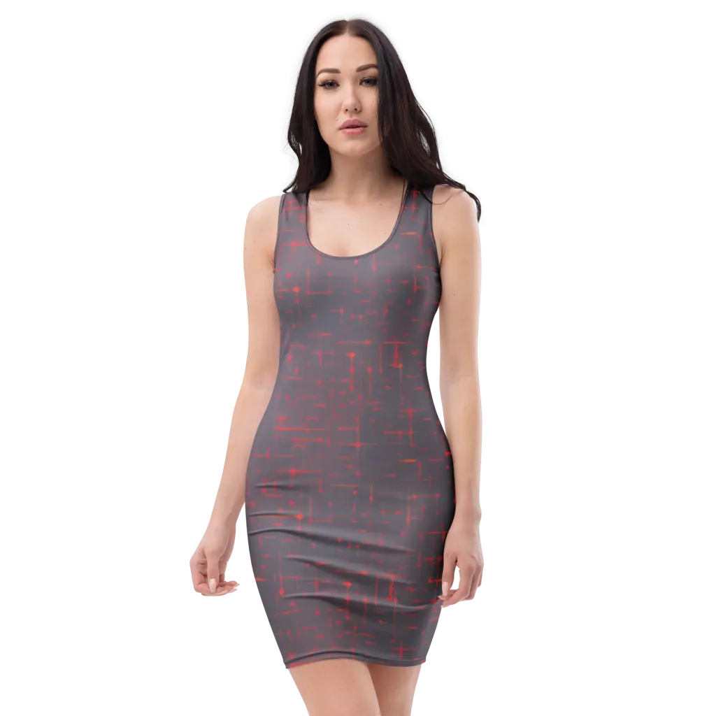 Ember Cipher on Bodycon Dress — Front