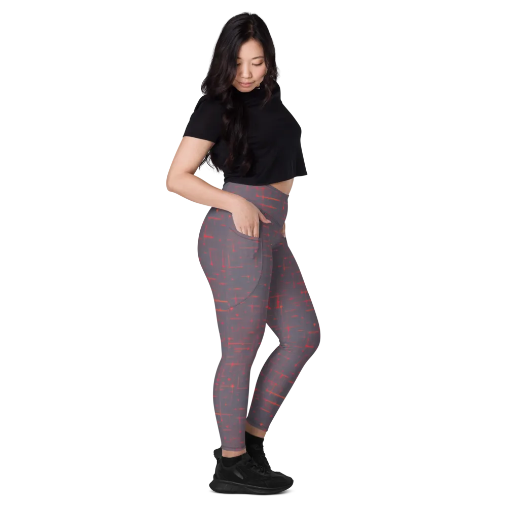 Ember Cipher on Leggings with Pockets — Right