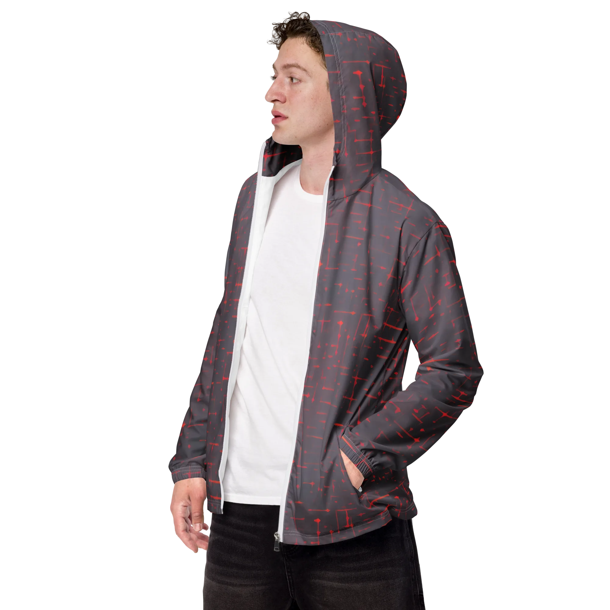 Ember Cipher on Men's Windbreaker — Left Front
