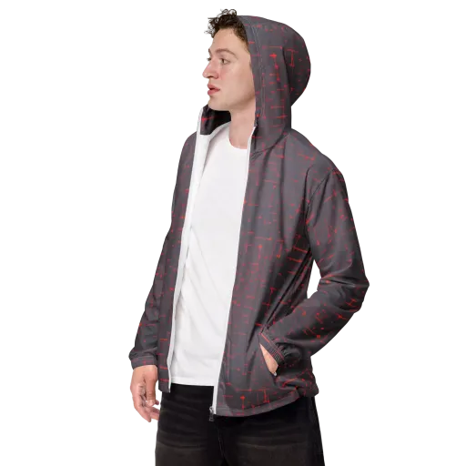 Ember Cipher on a Men's Windbreaker