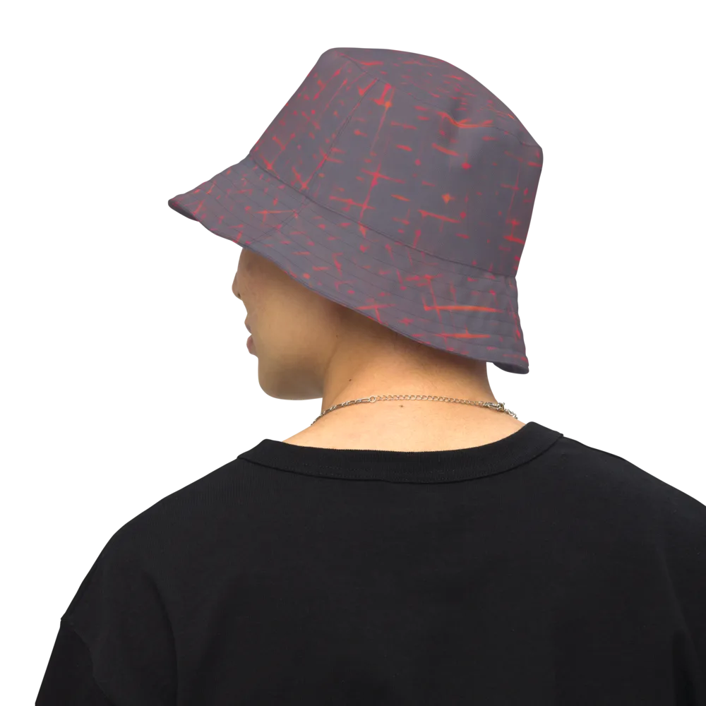 Ember Cipher on Reversible Bucket Hat — Back Inside