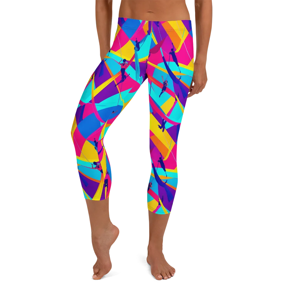 Chromatic Aerial on Capri Leggings — Front