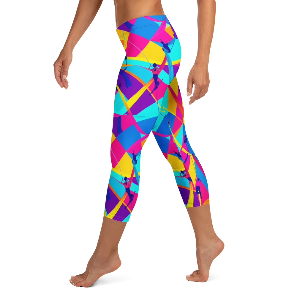 Chromatic Aerial on Capri Leggings — Left