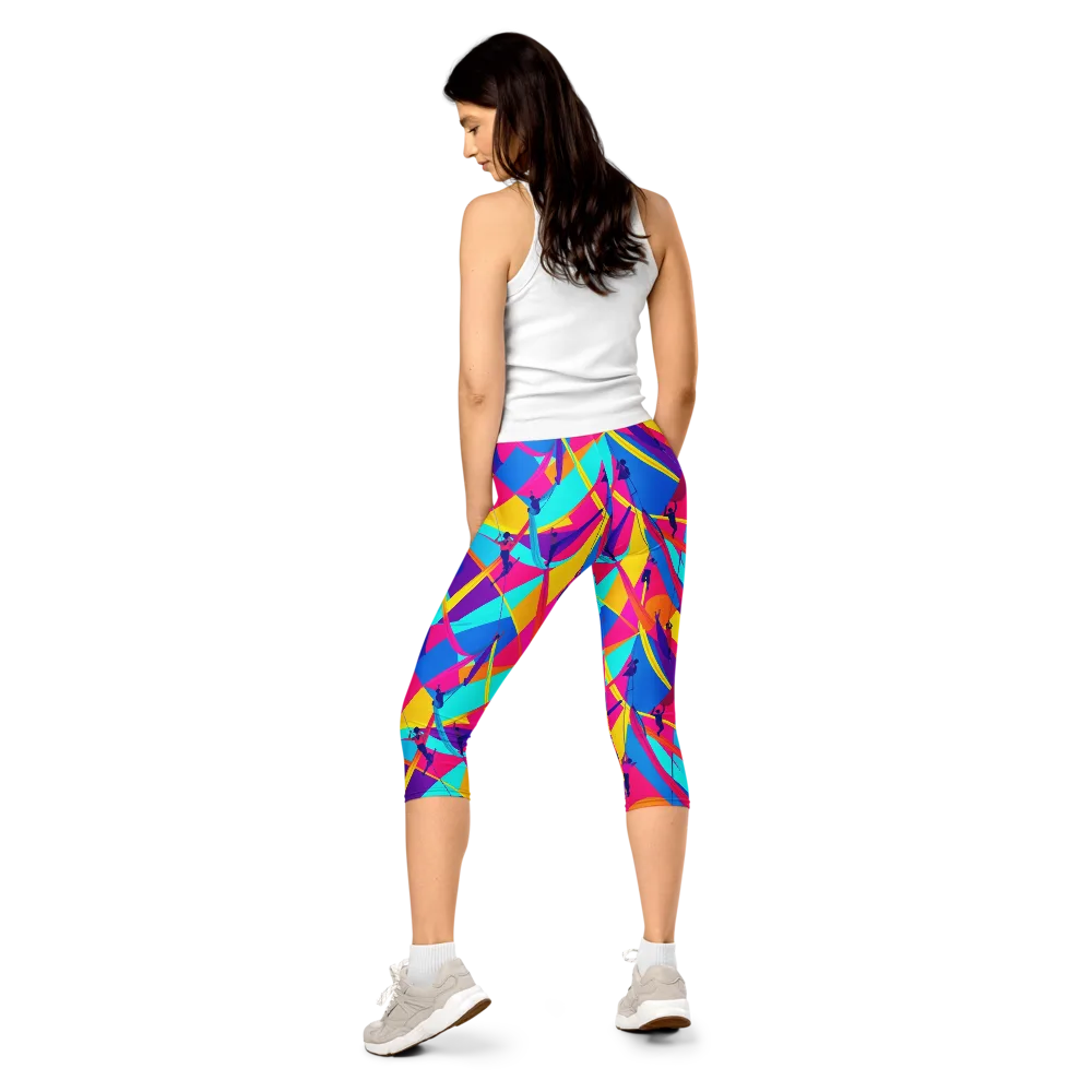 Chromatic Aerial on Capri Leggings — Back