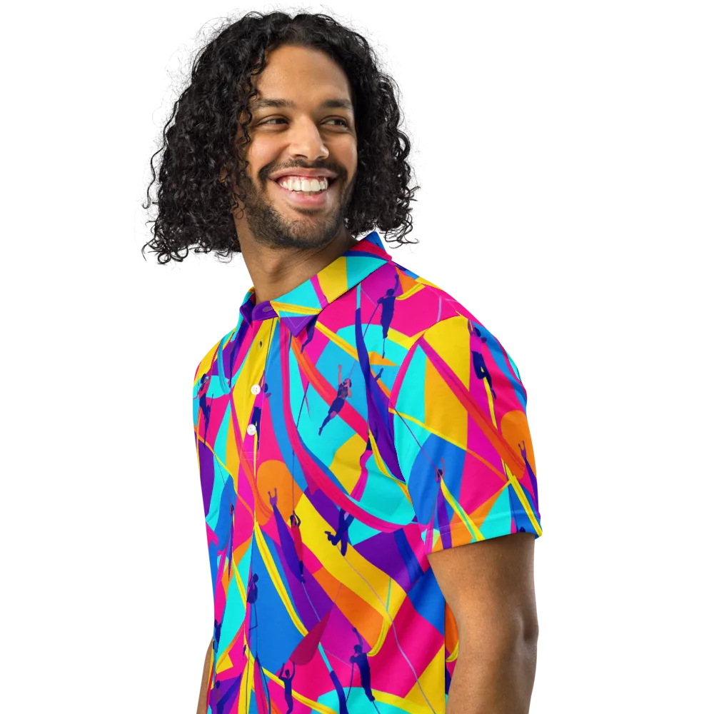 Chromatic Aerial on Men's Slim Fit Polo Shirt — Left Front