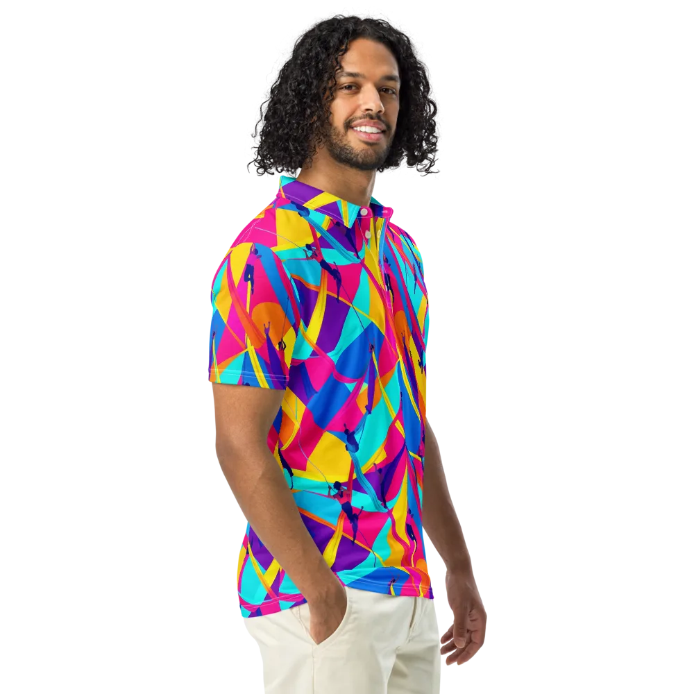Chromatic Aerial on Men's Slim Fit Polo Shirt — Right Front