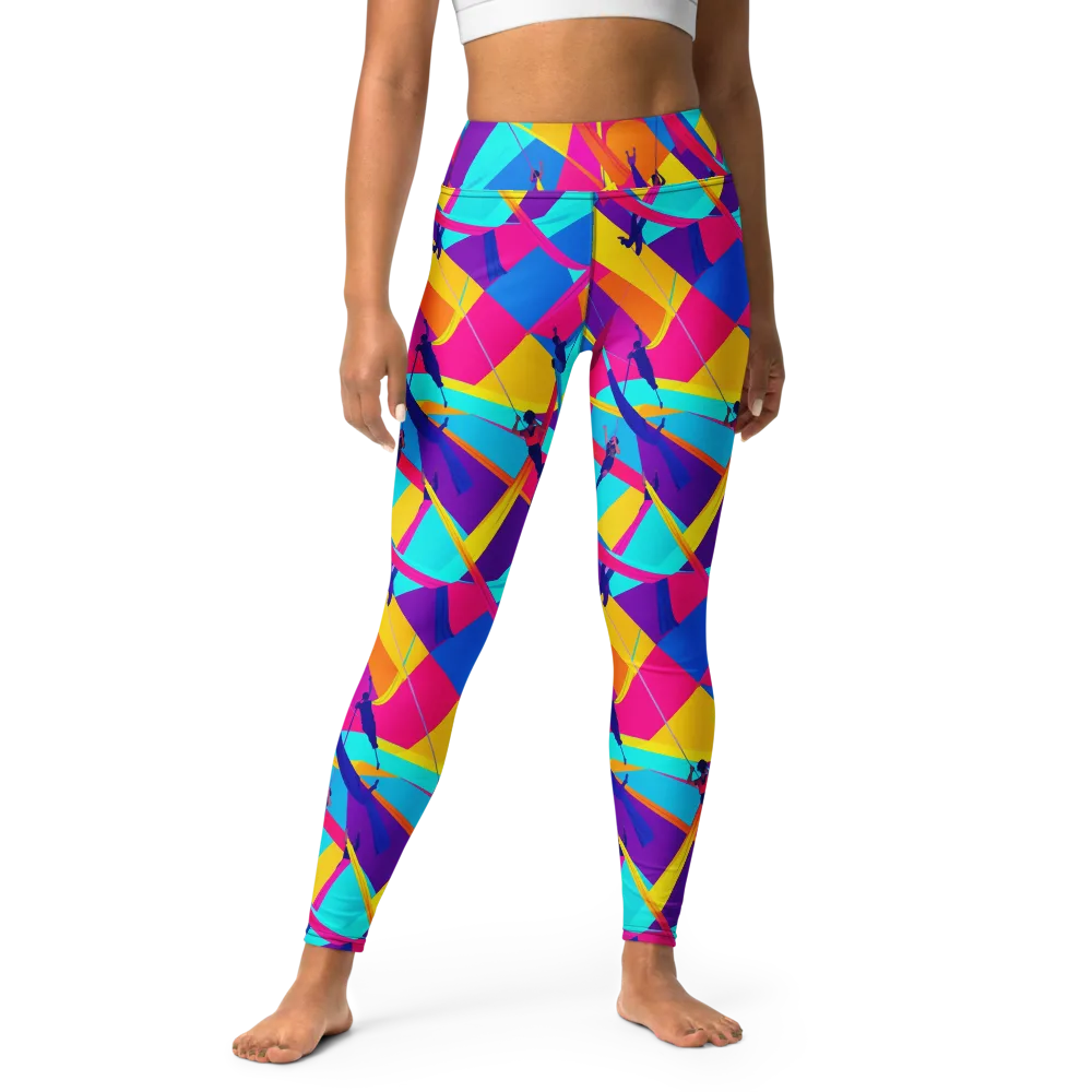 Chromatic Aerial on Yoga Leggings — Front