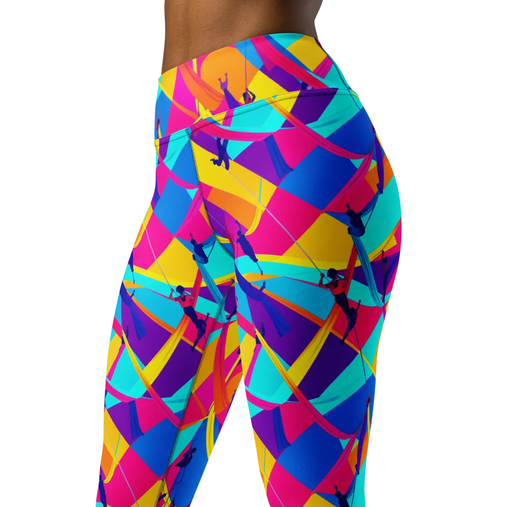 Chromatic Aerial on Yoga Leggings — Left Front