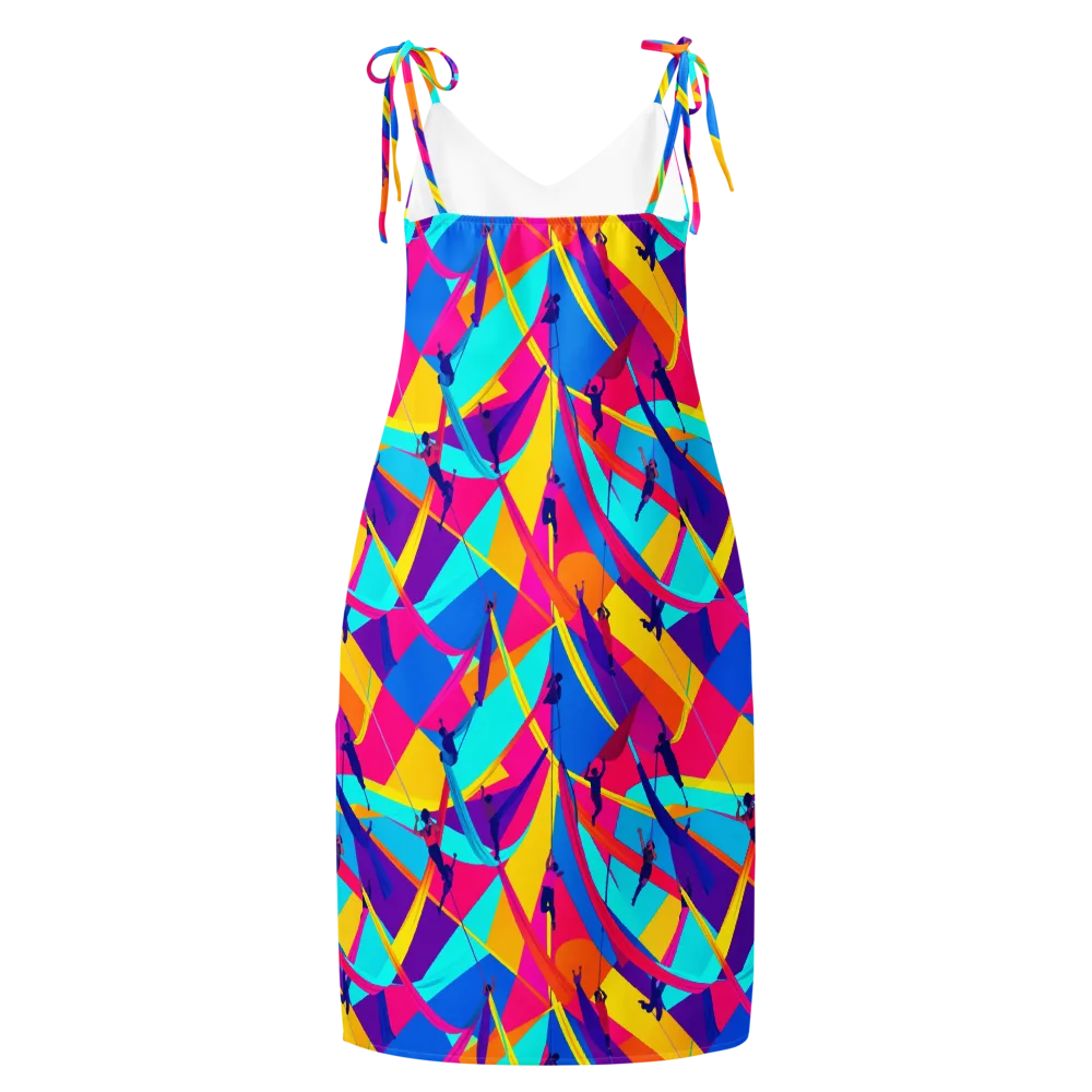 Chromatic Aerial on Slip Dress — Back