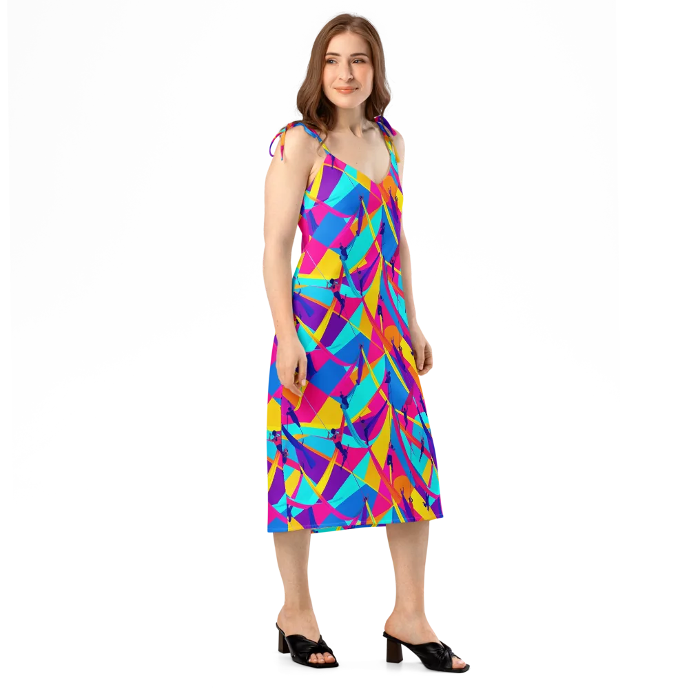 Chromatic Aerial on Slip Dress — Right Front