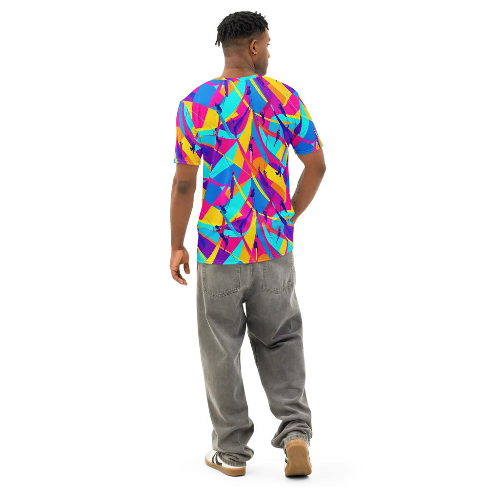 Chromatic Aerial on Men's Cotton Crew Neck T-Shirt — Back