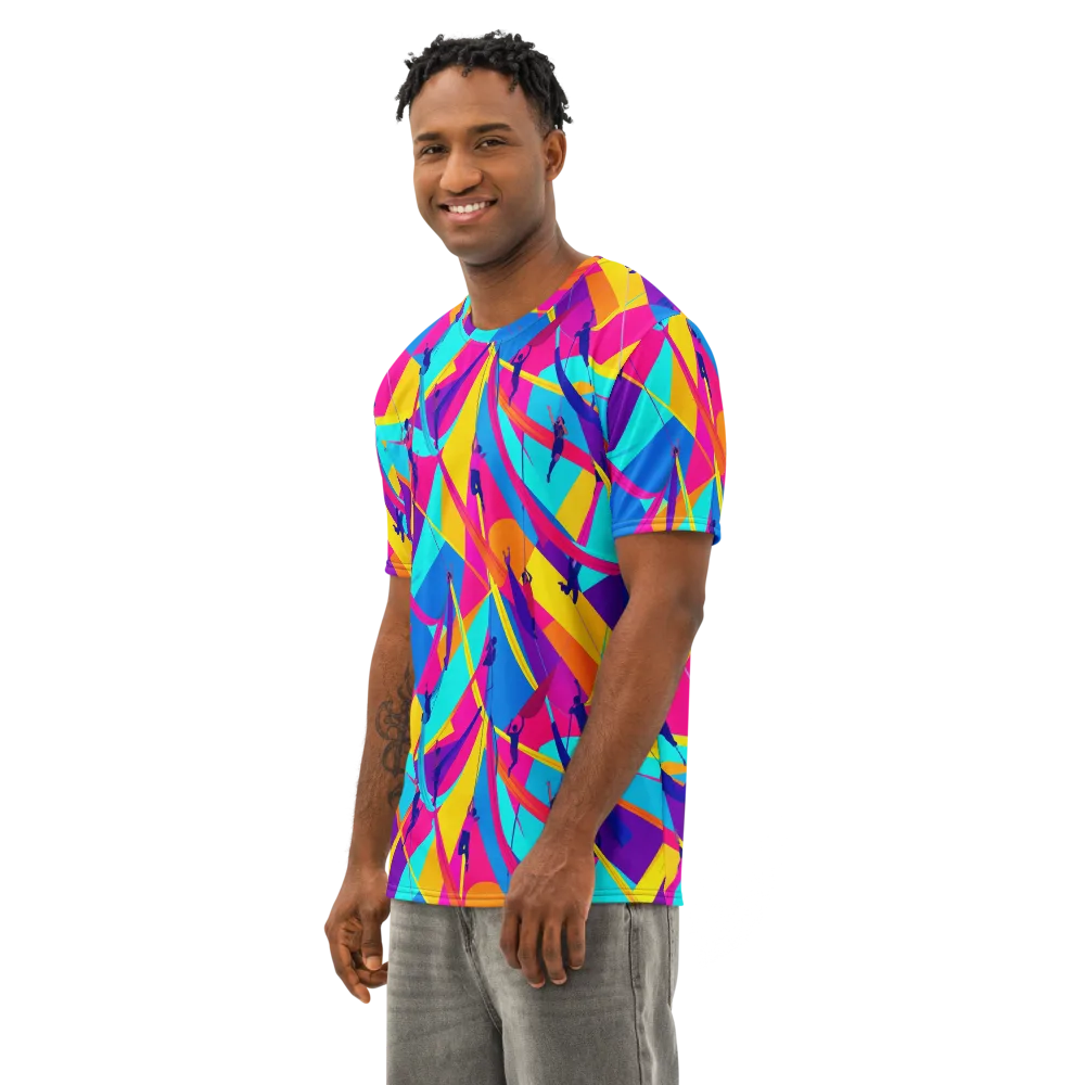 Chromatic Aerial on Men's Cotton Crew Neck T-Shirt — Left Front