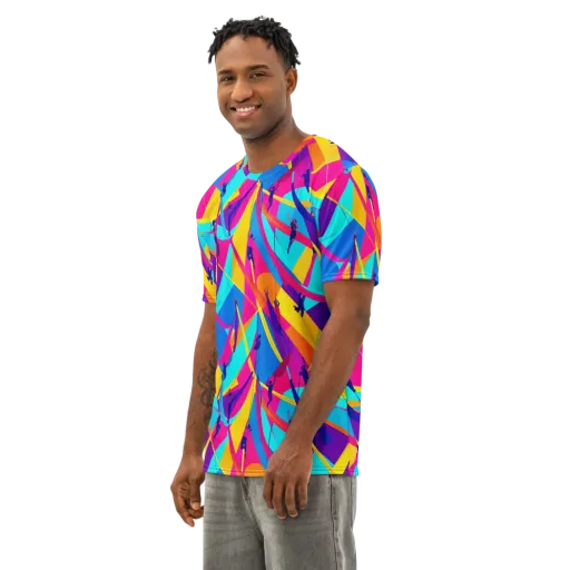 Chromatic Aerial on a Men's Cotton Crew Neck T-Shirt