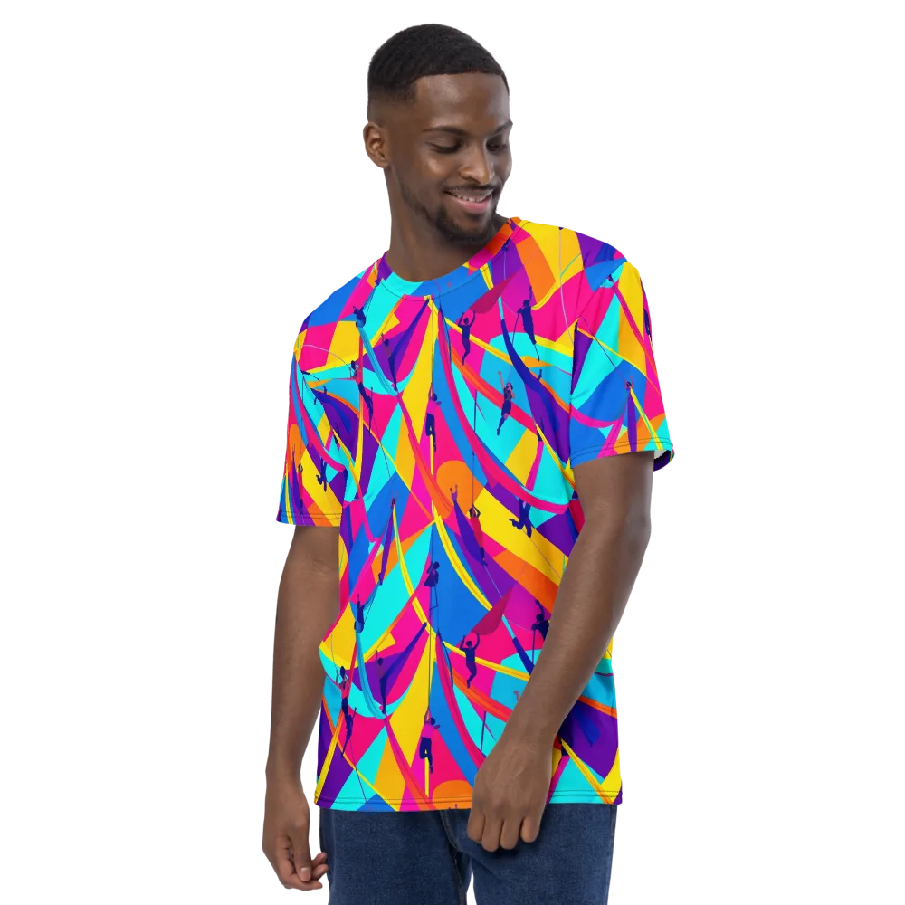 Chromatic Aerial on Men's Crew Neck T-Shirt — Left