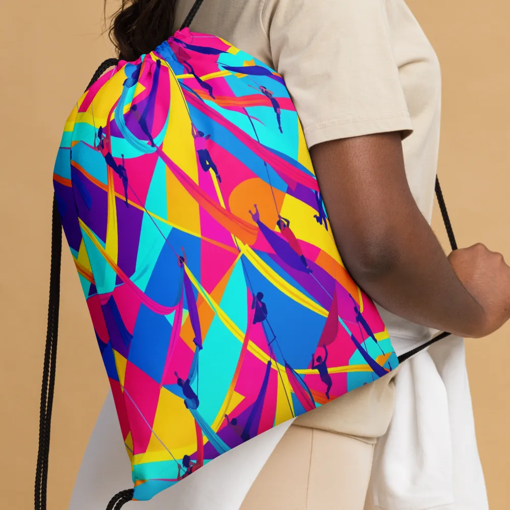 Chromatic Aerial on Drawstring Bag — Front