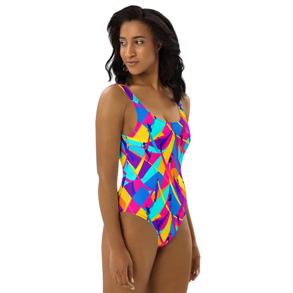 Chromatic Aerial on One-Piece Swimsuit — Right