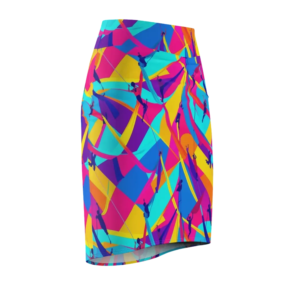 Chromatic Aerial on Pencil Skirt — Front Side