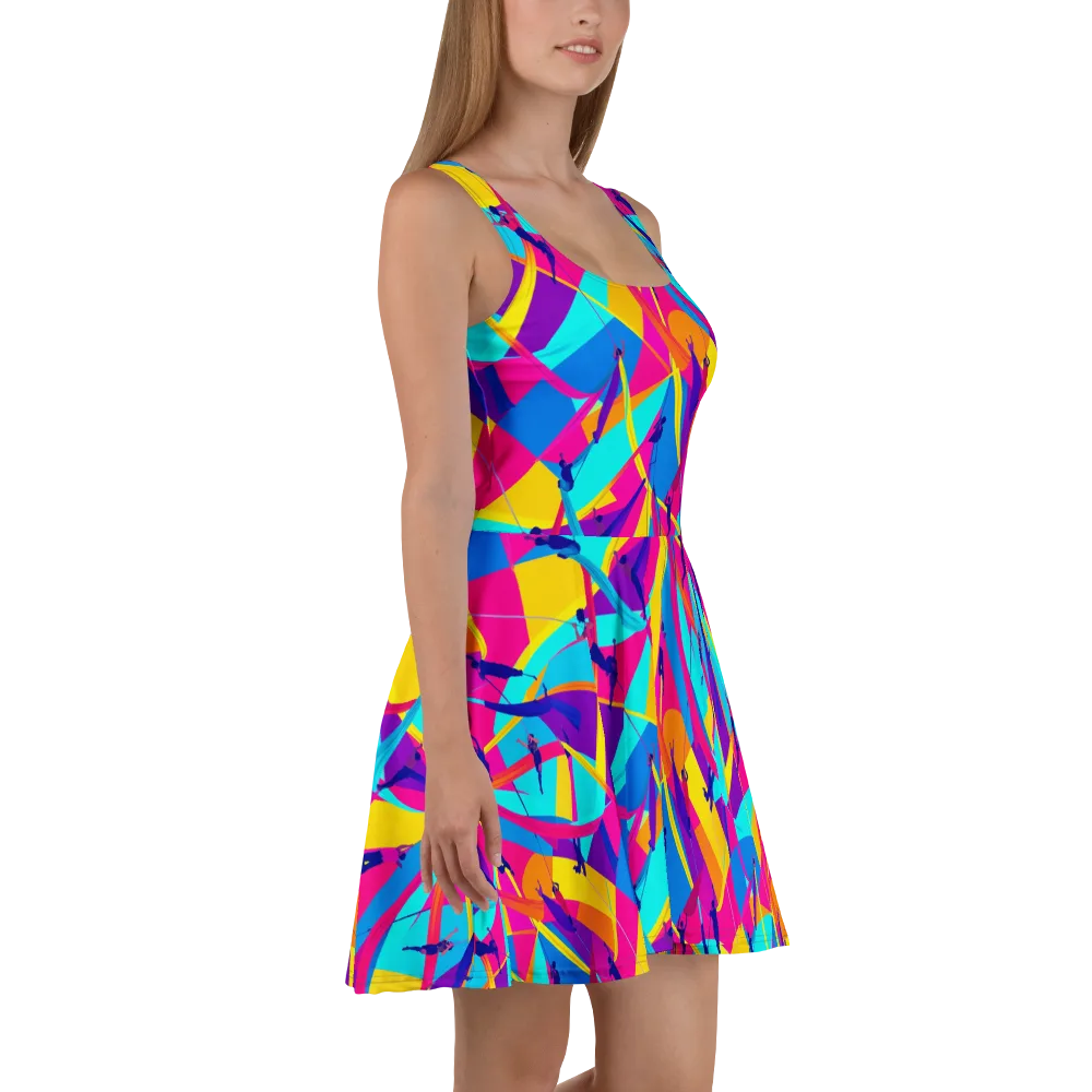 Chromatic Aerial on Skater Dress — Right