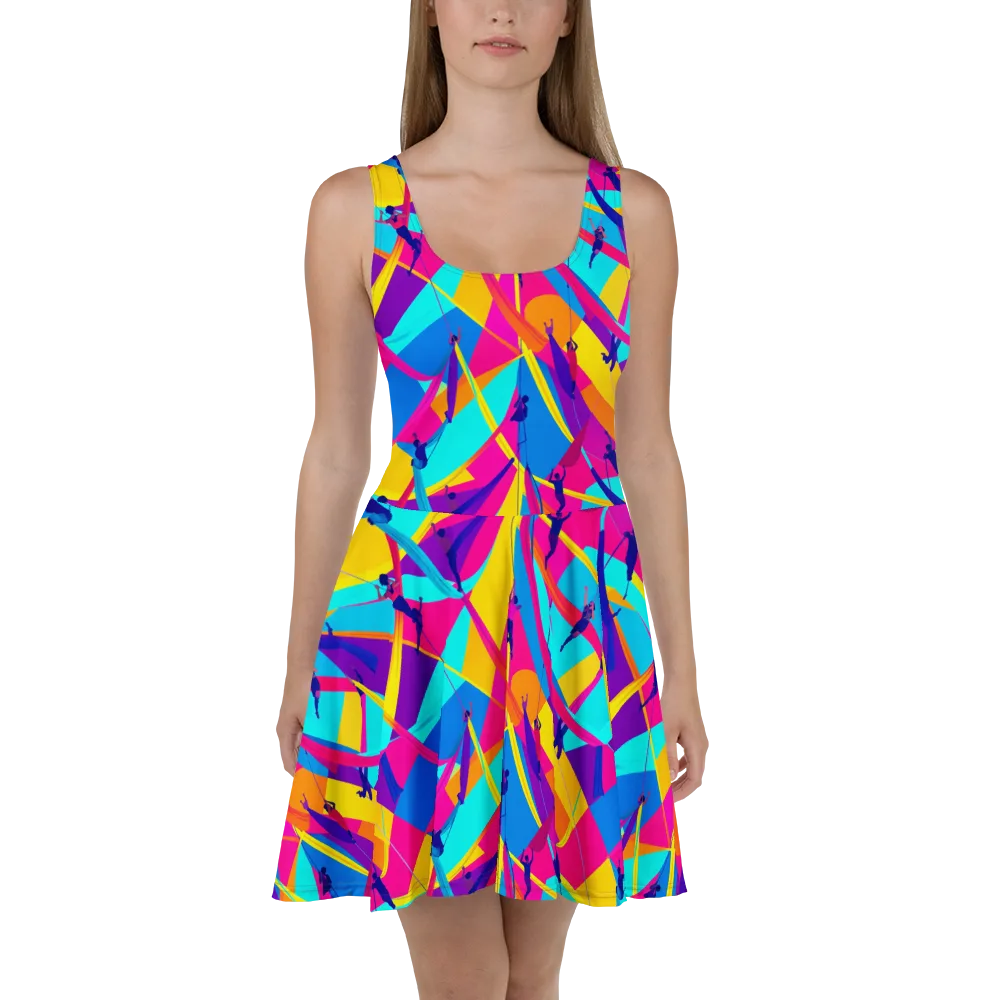 Chromatic Aerial on Skater Dress — Front