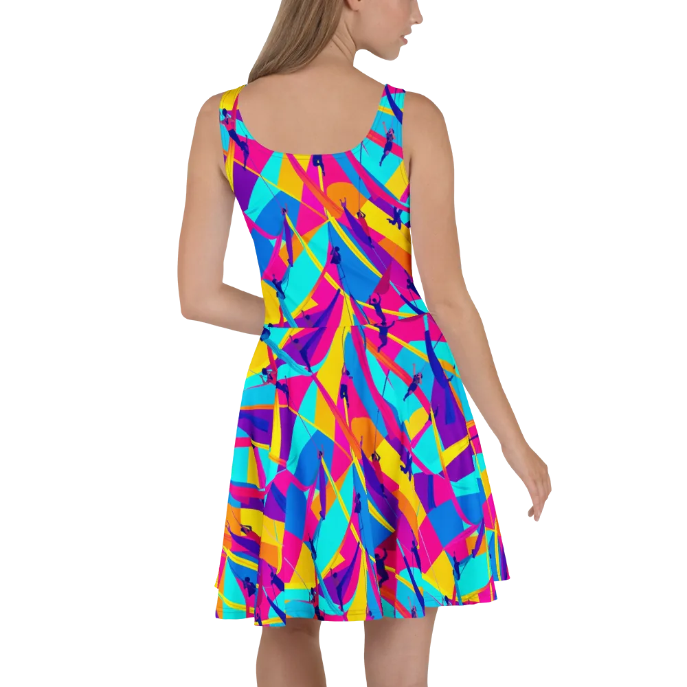 Chromatic Aerial on Skater Dress — Back