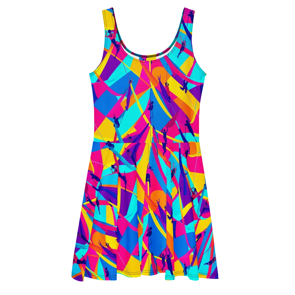 Chromatic Aerial on Skater Dress — Front