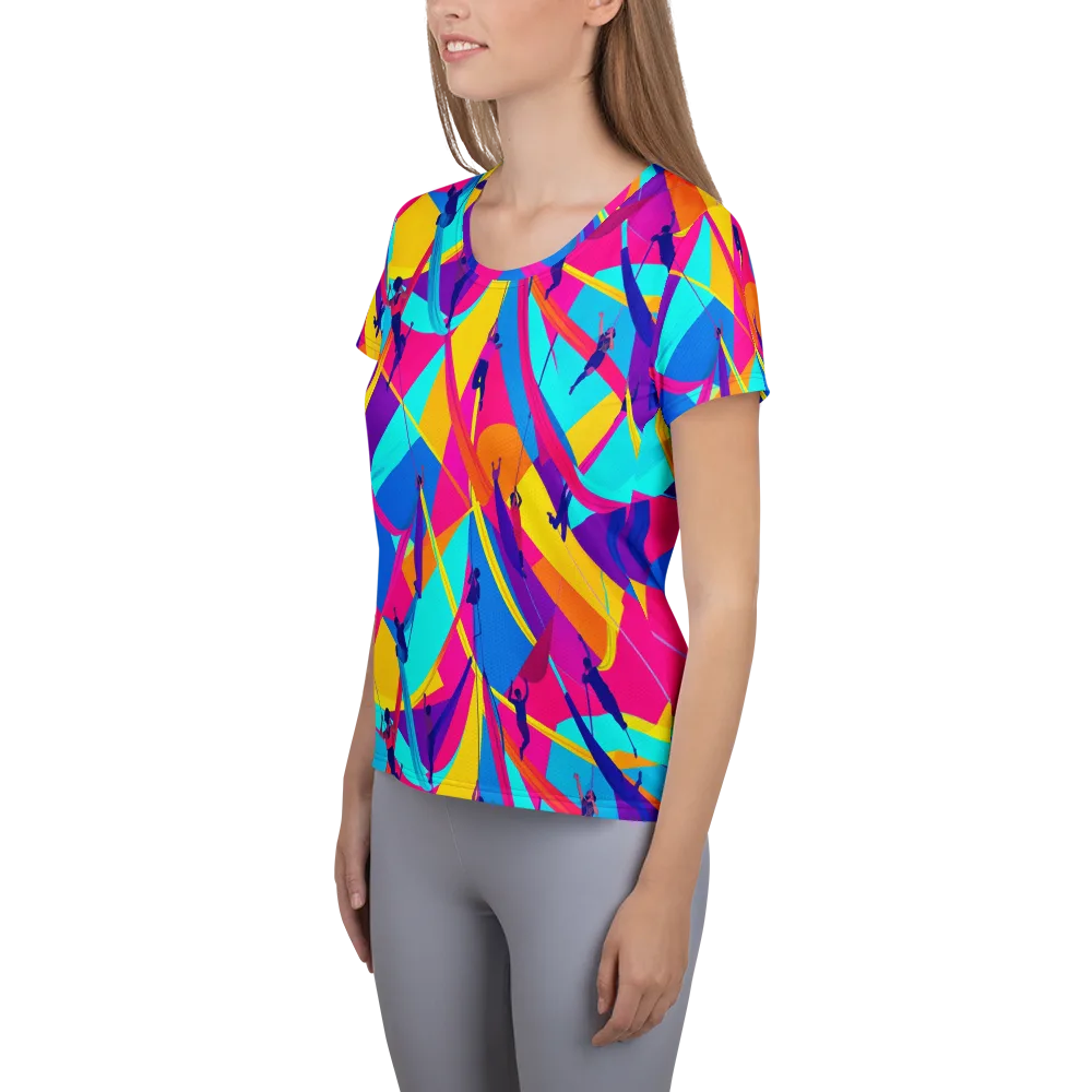 Chromatic Aerial on Women's Athletic T-Shirt — Left