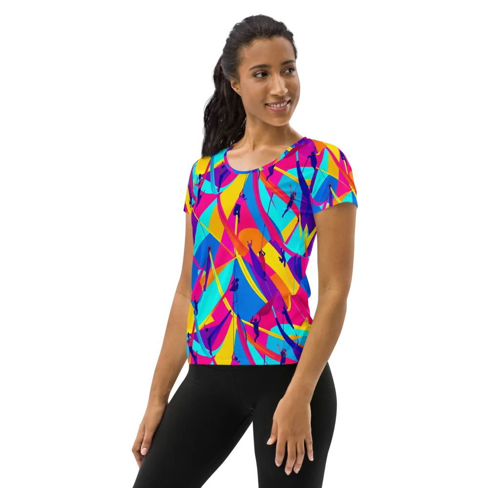 Chromatic Aerial on Women's Athletic T-Shirt — Left