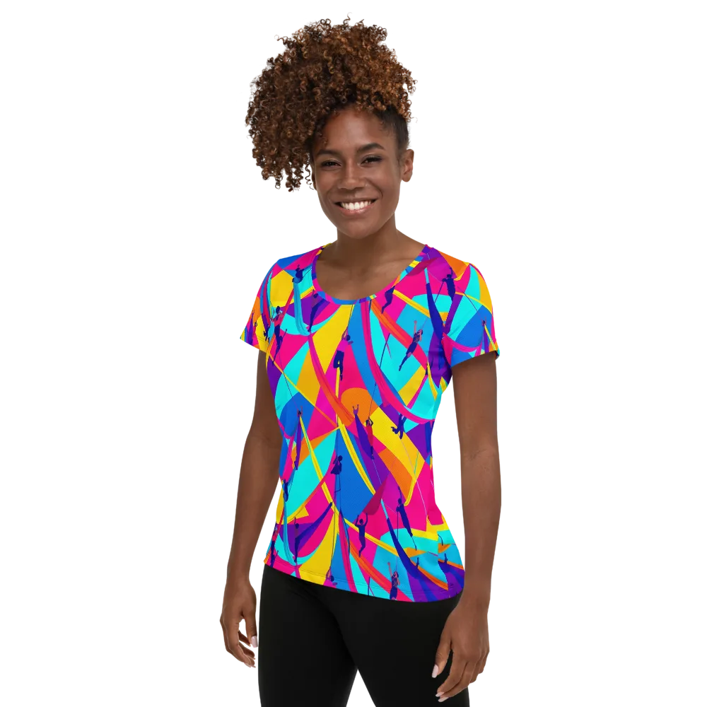 Chromatic Aerial on Women's Athletic T-Shirt — Left