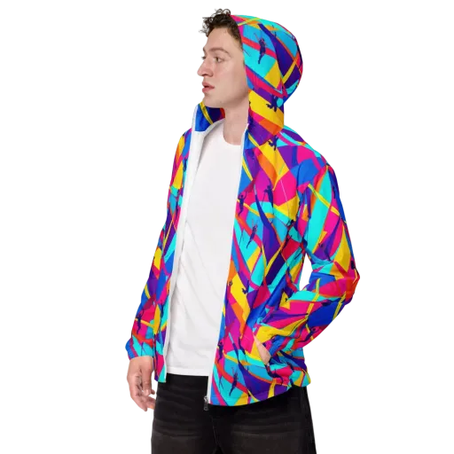 Chromatic Aerial on a Men's Windbreaker