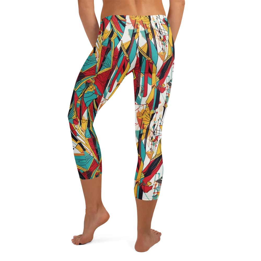 Prismatic Drapery on Capri Leggings — Back