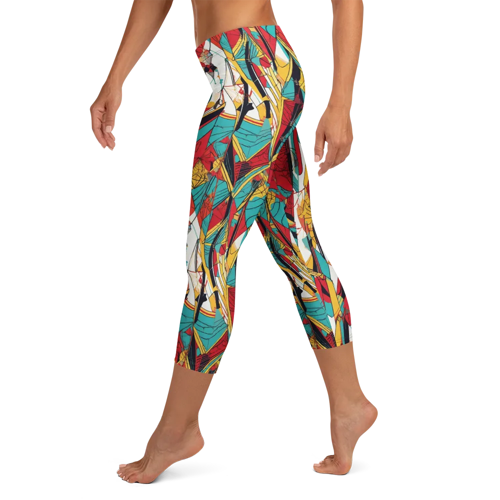 Prismatic Drapery on Capri Leggings — Left